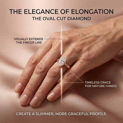 The Forever Upgrade: Flawless Oval Cut Two-Tone Solitaire Ring in 14K Solid Gold--Last Day Sale-90% OFF🔥