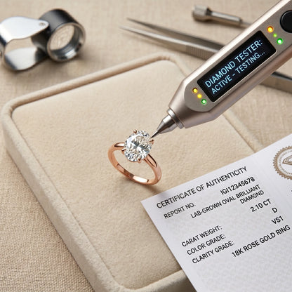 The Forever Upgrade: Flawless Oval Cut Two-Tone Solitaire Ring in 14K Solid Gold--Last Day Sale-90% OFF🔥