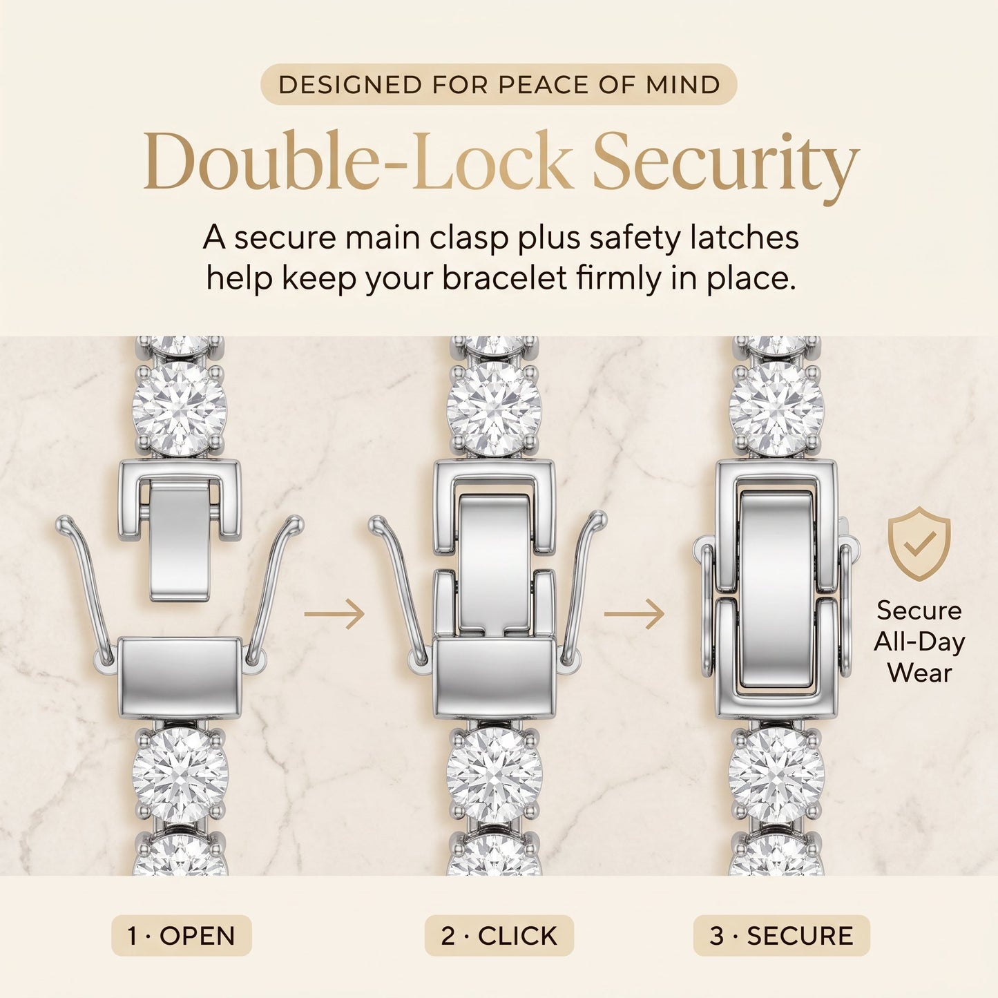 Classic 4mm D-Color Moissanite Tennis Bracelet – 14K Gold Plated with Double Safety Clasp-Last Day Sale-90% OFF🔥
