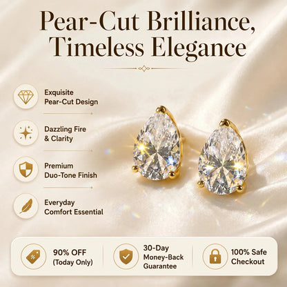 🔥 LAST DAY 90% OFF: Travel-Safe VVS1 Pear-Cut Moissanite Stud Earrings in 925 Silver
