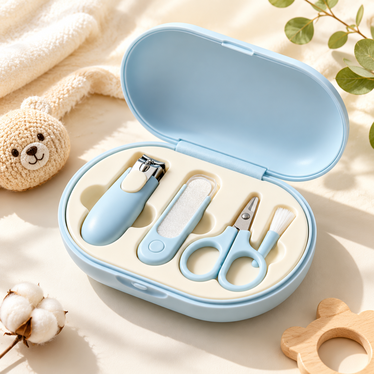 Newborn Nail Clipper Set, Gentle Rounded-Edge Baby Nail Care Tools for 0+ Months