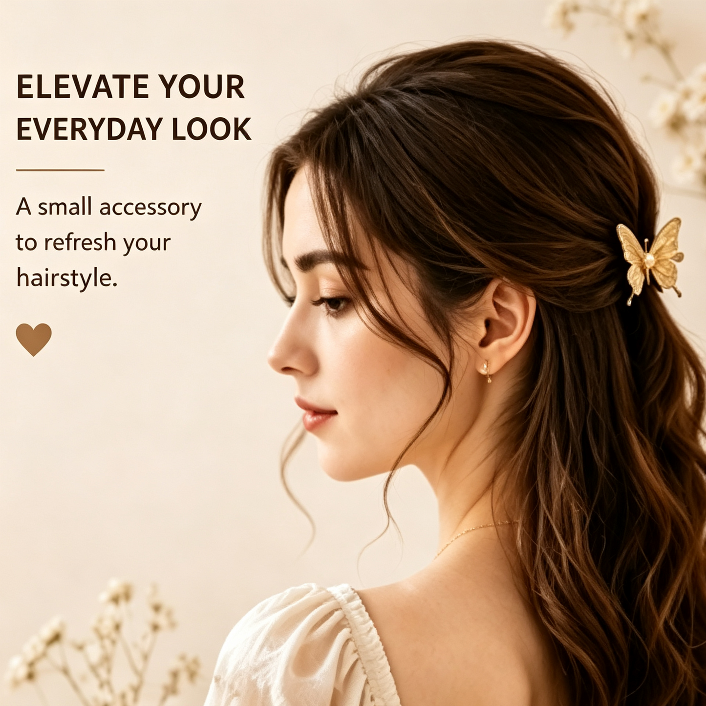 Purmegreen® Butterfly Pearl Hair Clip
