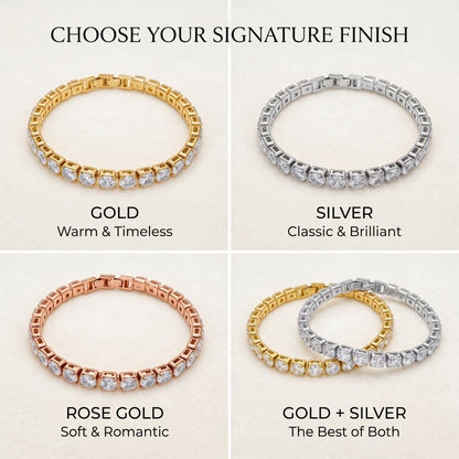 Classic 4mm D-Color Moissanite Tennis Bracelet – 14K Gold Plated with Double Safety Clasp-Last Day Sale-90% OFF🔥