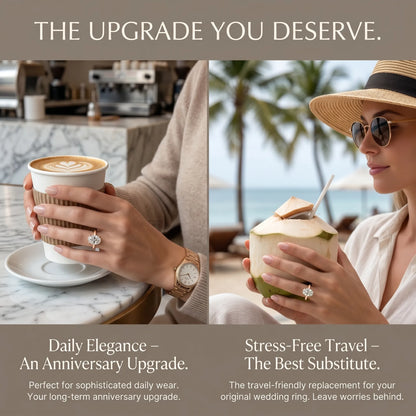 The Forever Upgrade: Flawless Oval Cut Two-Tone Solitaire Ring in 14K Solid Gold--Last Day Sale-90% OFF🔥