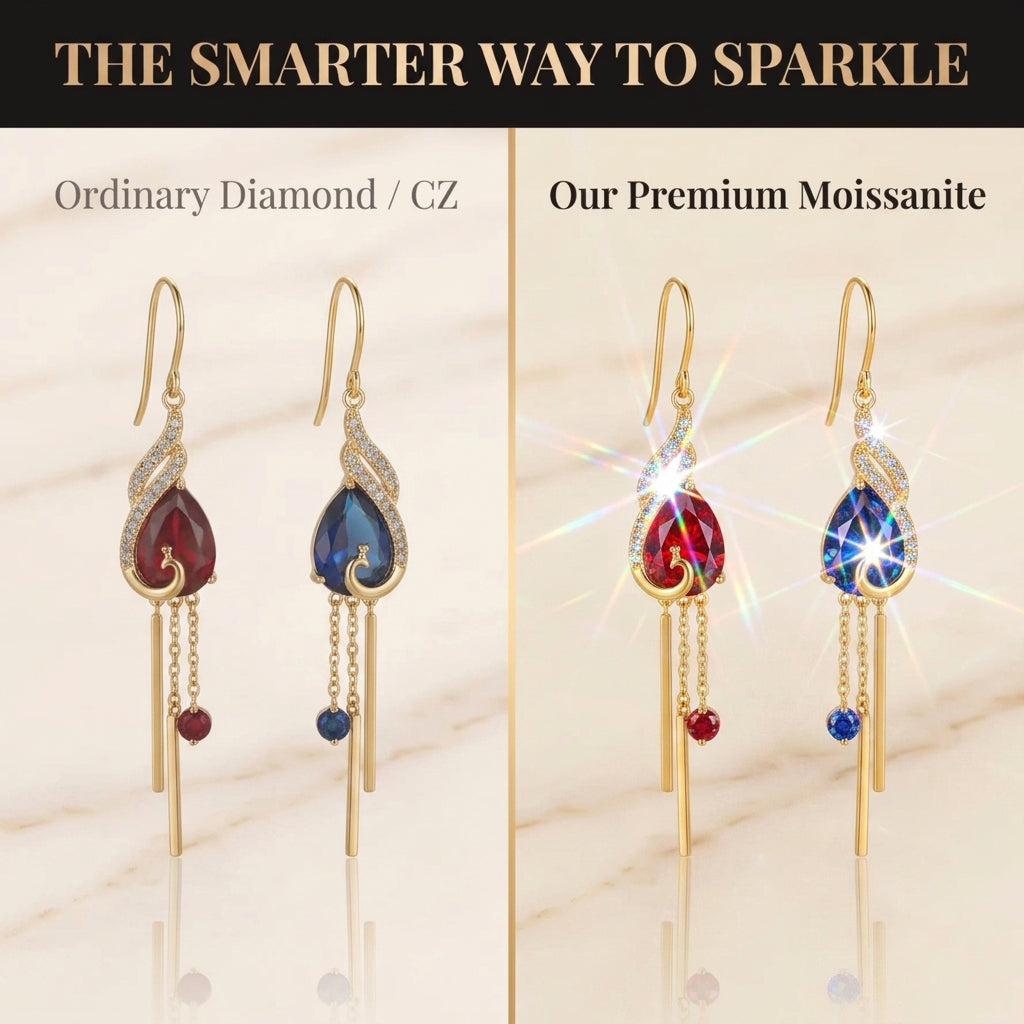 âš?90% OFF Flash Sale: The Royal Peacock: Sapphire-Hued Teardrop Drop Earrings