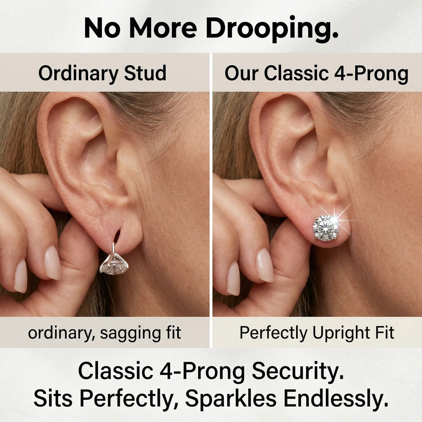 1-6.00 CTW Classic Round Lab-Created Diamond Stud Earrings - Secure 4-Prong & Hypoallergenic-Last Day Sale🔥90% OFF