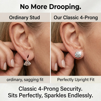1-6.00 CTW Classic Round Lab-Created Diamond Stud Earrings - Secure 4-Prong & Hypoallergenic-Last Day Sale🔥90% OFF