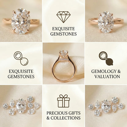 The Forever Upgrade: Flawless Oval Cut Two-Tone Solitaire Ring in 14K Solid Gold--Last Day Sale-90% OFF🔥