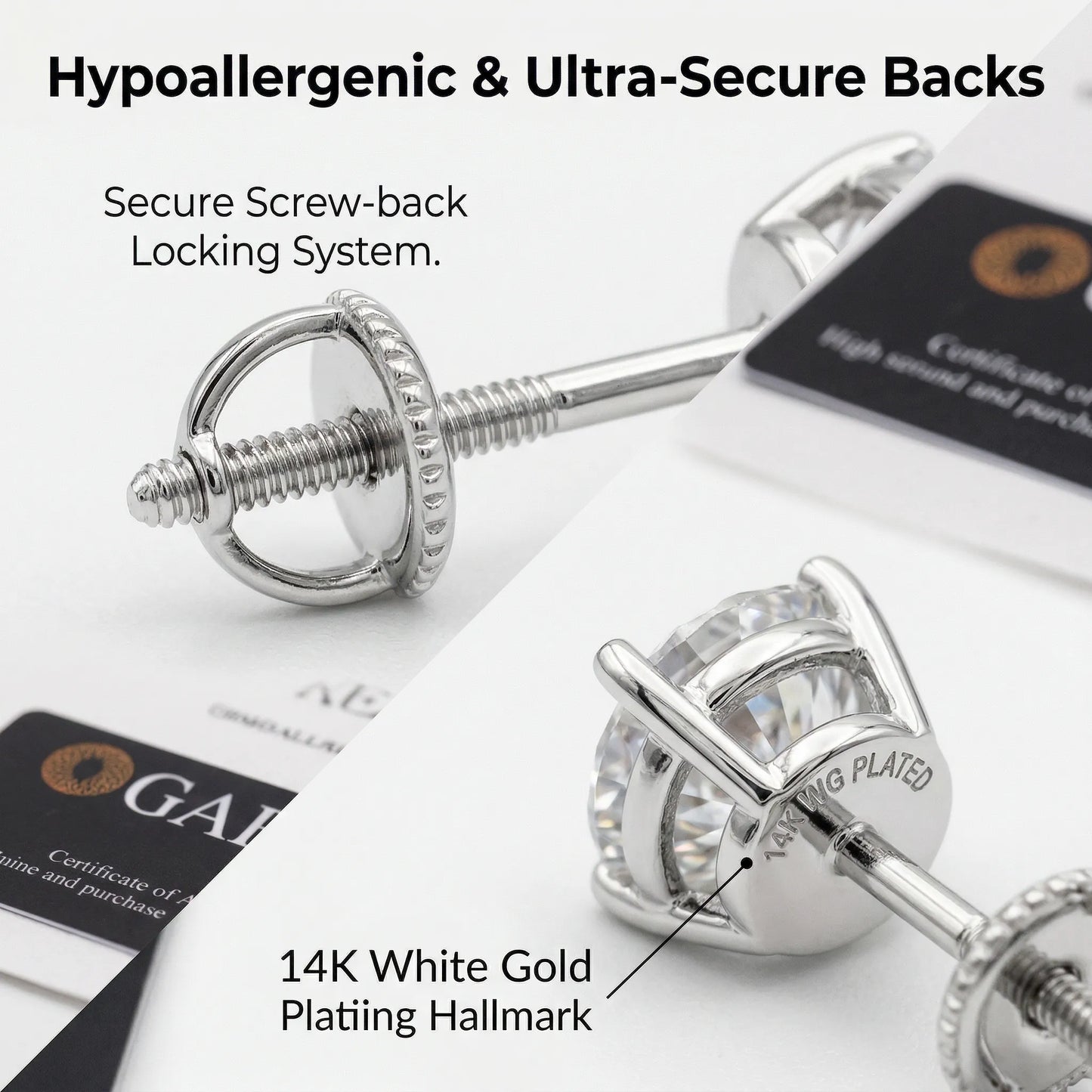 1-6.00 CTW Classic Round Lab-Created Diamond Stud Earrings - Secure 4-Prong & Hypoallergenic-Last Day Sale🔥90% OFF