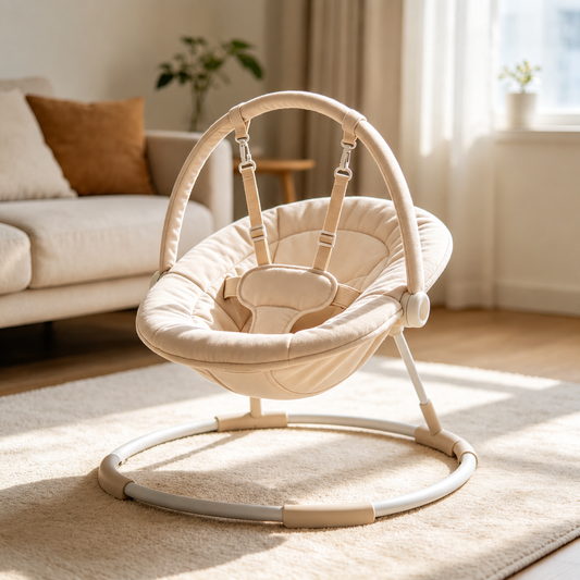 Baby Bouncer with 5-Point Harness, Anti-Tip Toddler Bouncy Seat