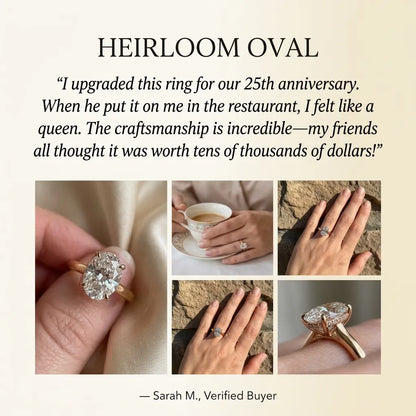 The Forever Upgrade: Flawless Oval Cut Two-Tone Solitaire Ring in 14K Solid Gold--Last Day Sale-90% OFF🔥