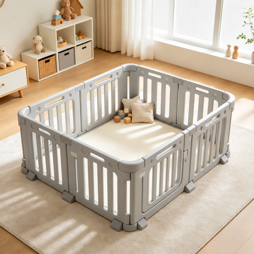 Baby Safety Playpen, Clear View Anti-Fall Activity Fence for Infants