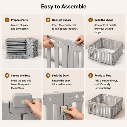 Baby Safety Playpen, Clear View Anti-Fall Activity Fence for Infants
