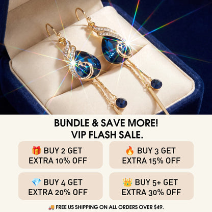 âš?90% OFF Flash Sale: The Royal Peacock: Sapphire-Hued Teardrop Drop Earrings