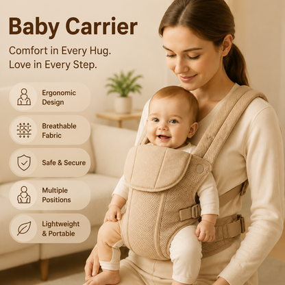 Lightweight Infant Carrier, Adjustable Waist Support Front-Facing Baby Holder