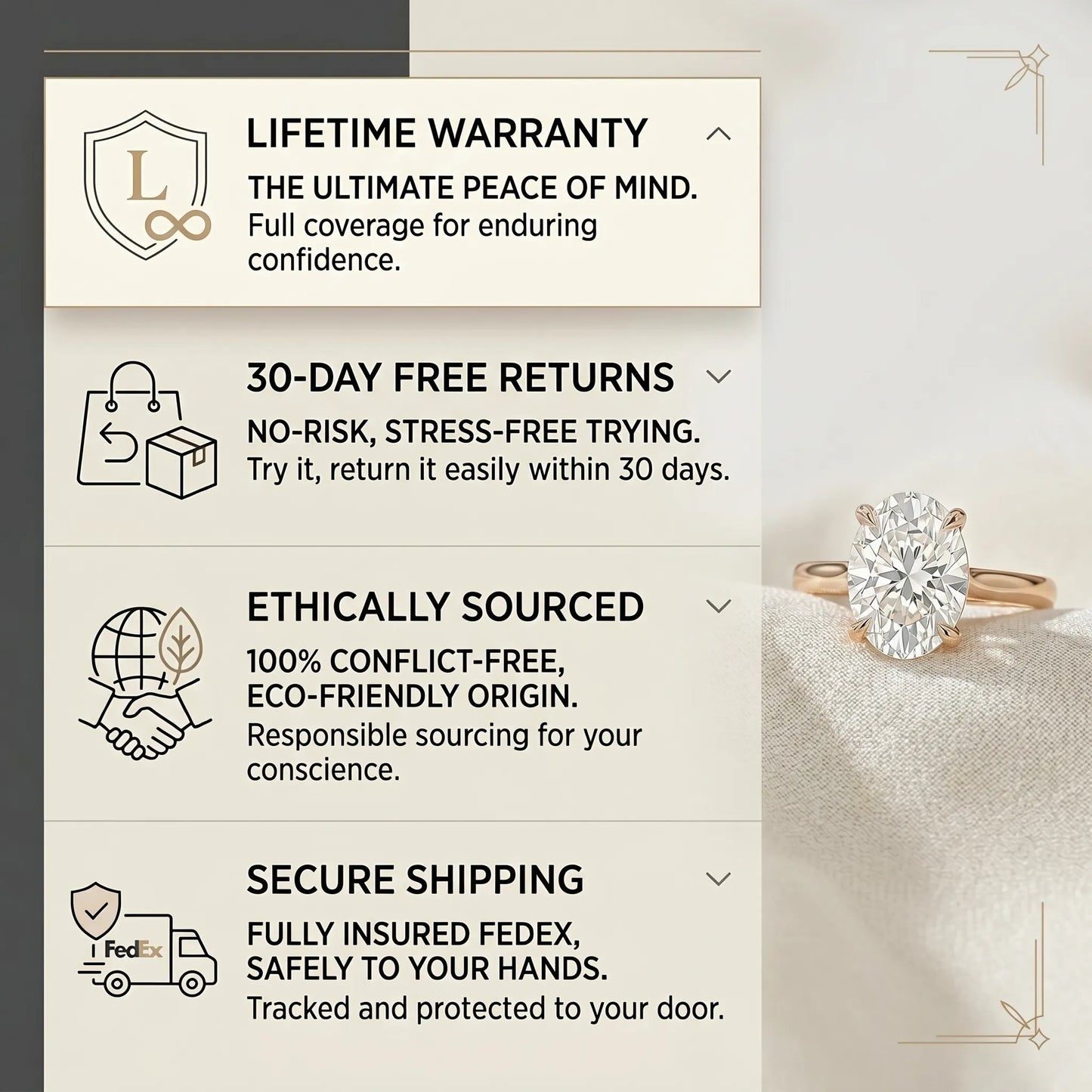 The Forever Upgrade: Flawless Oval Cut Two-Tone Solitaire Ring in 14K Solid Gold--Last Day Sale-90% OFF🔥