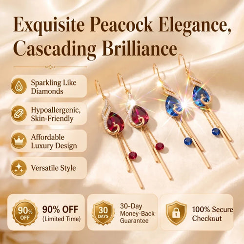 âš?90% OFF Flash Sale: The Royal Peacock: Sapphire-Hued Teardrop Drop Earrings