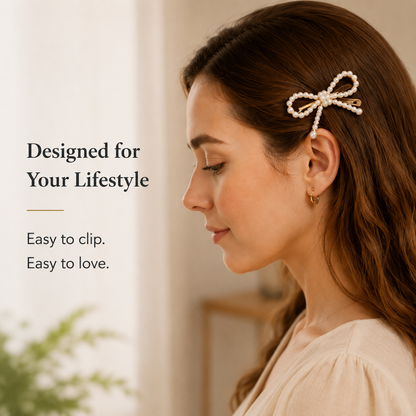 Purmegreen® Pearl Bow Hair Clip