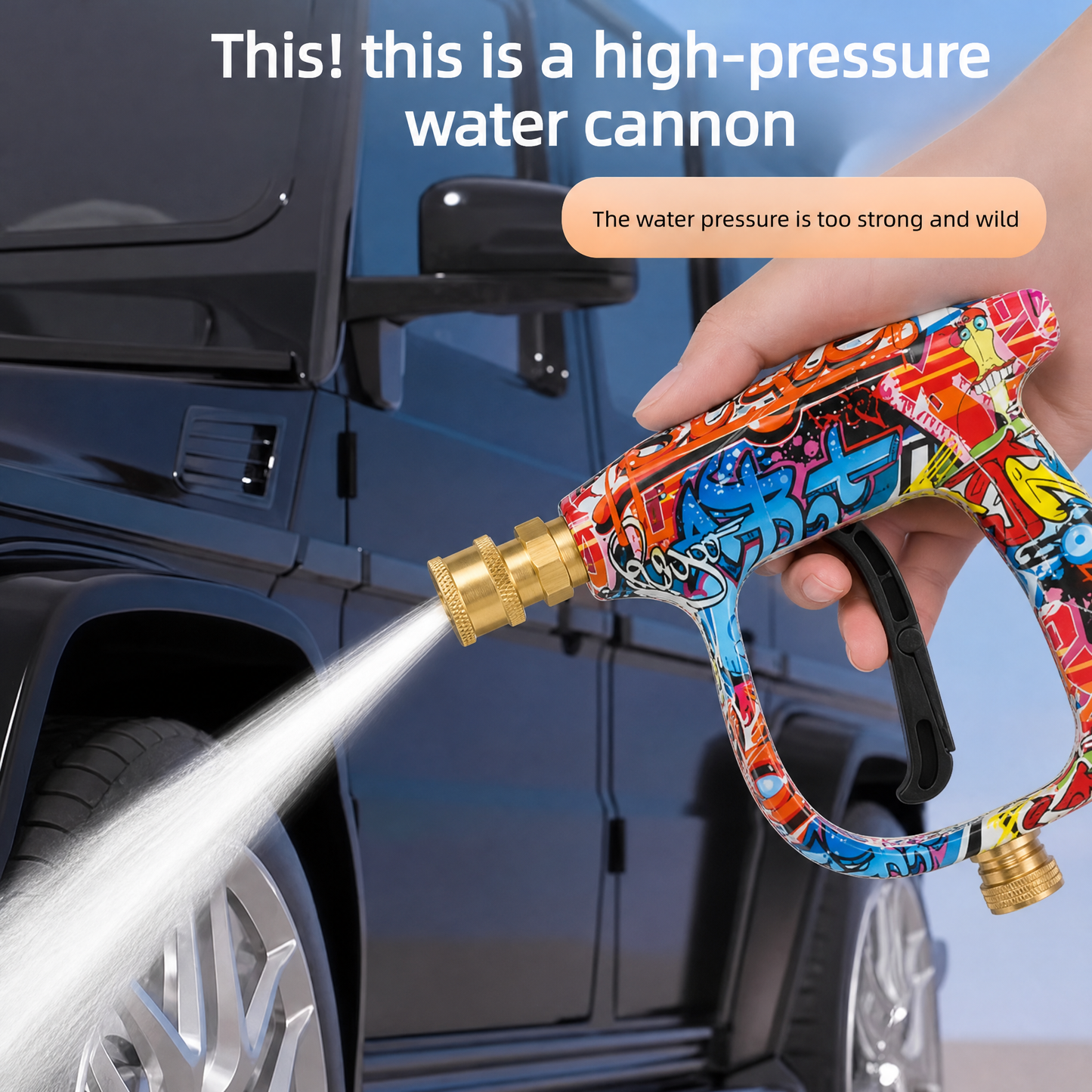 High Pressure Car Wash Gun with 5 Color Nozzles, Fan Shape Column Paint Water Gun Head, Copper Head, Car Wash Sprayer, Car Wash Equipment, Car Washing Tool