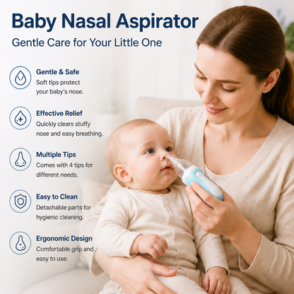 Electric Baby Nasal Aspirator, Gentle Silicone Tip Infant Nose Cleaner