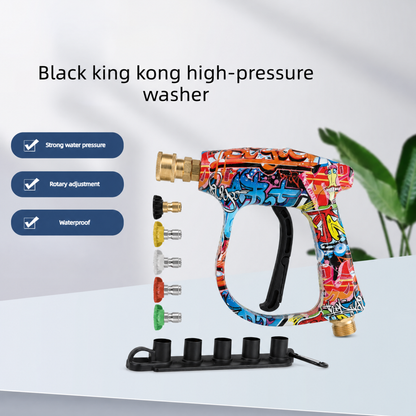High Pressure Car Wash Gun with 5 Color Nozzles, Fan Shape Column Paint Water Gun Head, Copper Head, Car Wash Sprayer, Car Wash Equipment, Car Washing Tool