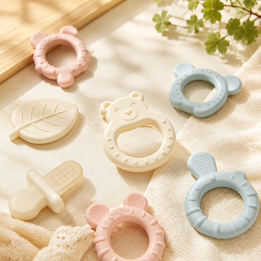 Refrigeratable Baby Teething Toys, Cute Shapes Infant Teether for Teething Relief