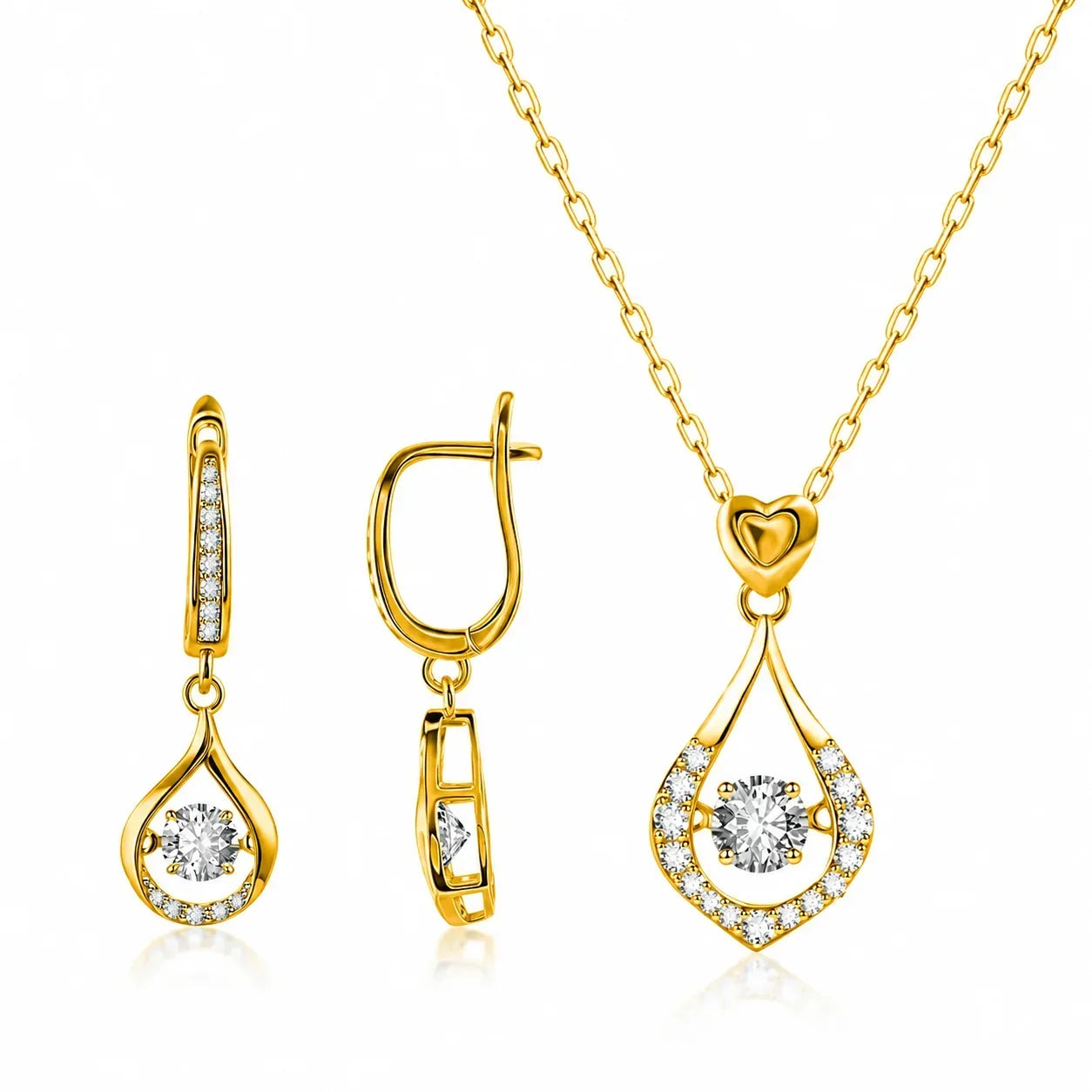 Gold Earrings + Necklace