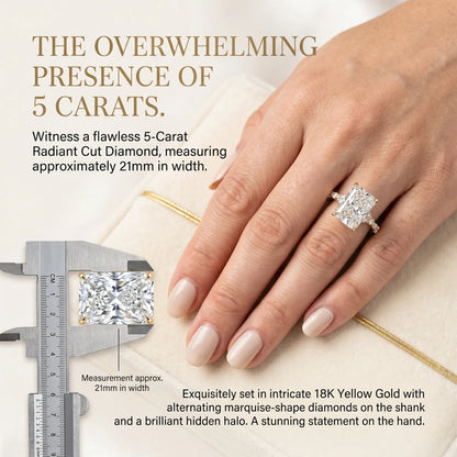 A Little Sparkle For Yourself: 1-5-Carat Flawless Radiant Cut Moissanite Ring (Hidden Halo, VVS1)-e??? EARLY CHRISTMAS SALE a?? 90% OFF