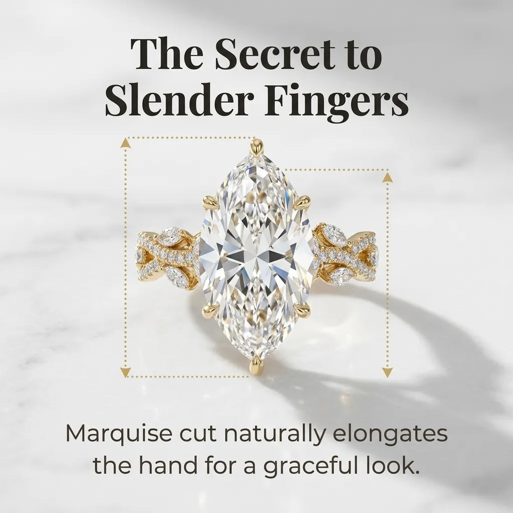 💍 Marquise Lab-Grown Diamond Ring | Slimming Elegance Twisted Vine Ring in 18K Gold--Last Day Sale-90% OFF🔥