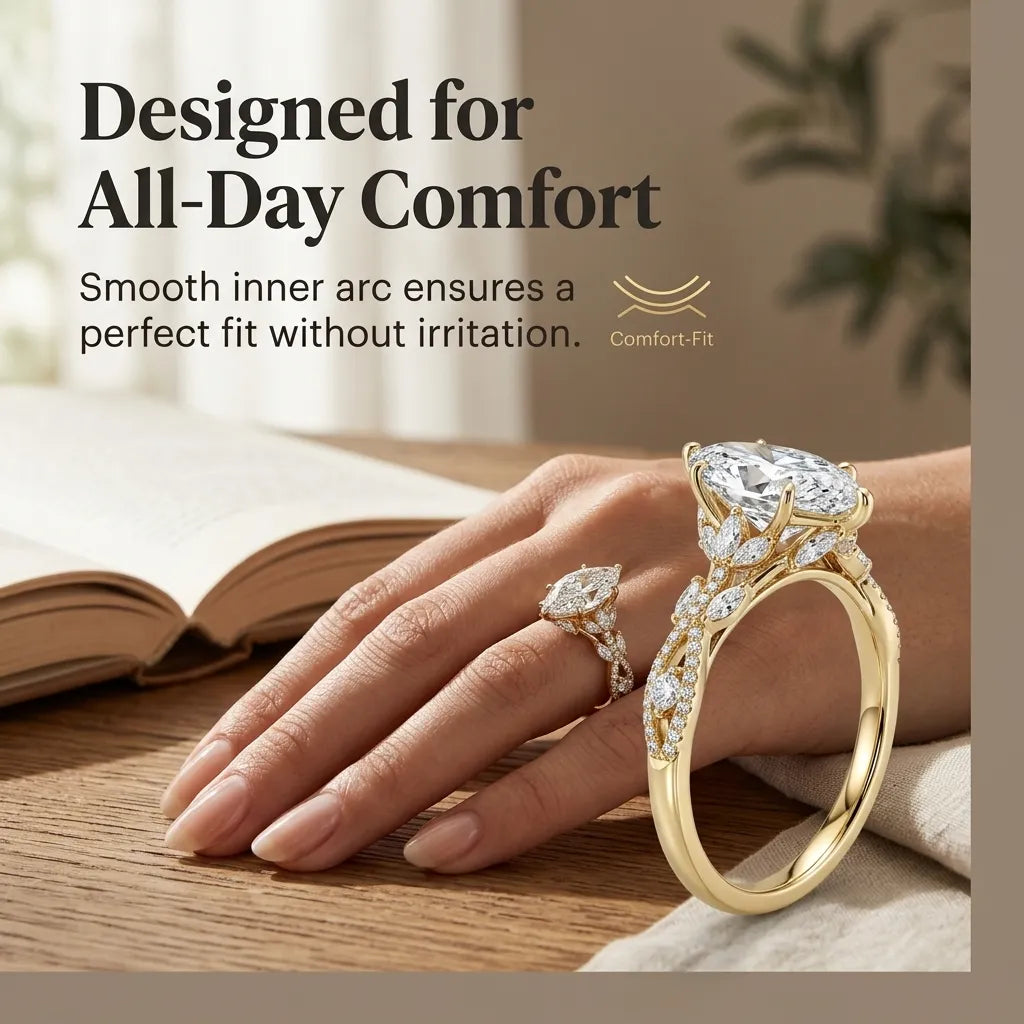 💍 Marquise Lab-Grown Diamond Ring | Slimming Elegance Twisted Vine Ring in 18K Gold--Last Day Sale-90% OFF🔥