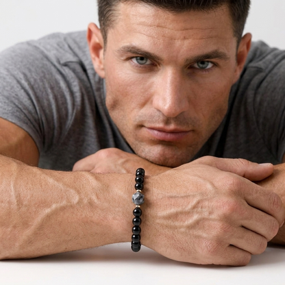 Veylor Obsidian & Black Tourmaline Bracelet – Dark Magic Protection, Shield Against Negative Energy