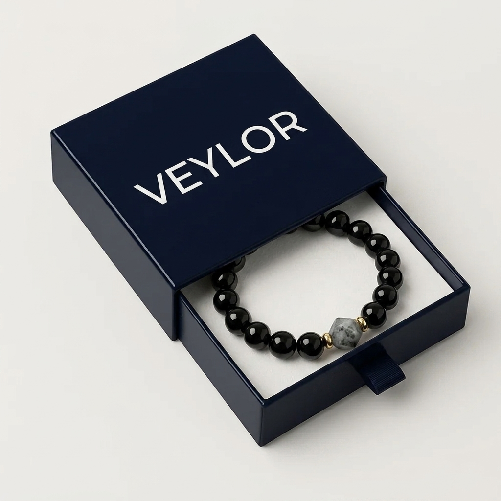 Veylor Obsidian & Black Tourmaline Bracelet – Dark Magic Protection, Shield Against Negative Energy